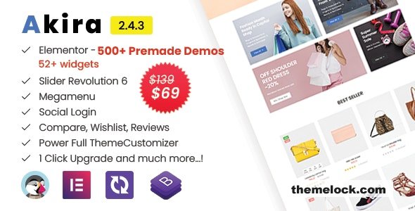 Akira Elementor v2.4.3 - Multipurpose Prestashop 1.7 Prestashop 8 Theme