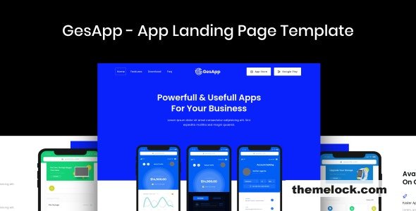 GesApp - App Landing Page Template