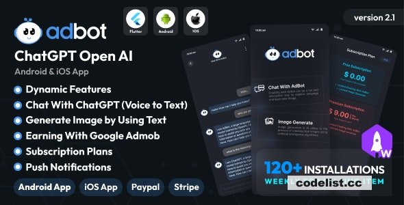 AdBot v2.3 - ChatGPT Open AI Android and iOS App