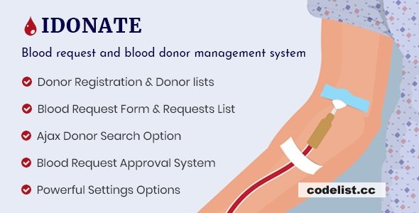 IDonatePro v3.0.1 - Blood Donation, Request And Donor Management WordPress Plugin