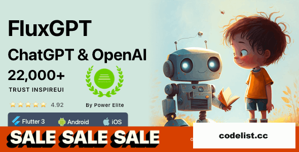 FluxGPT v1.0 - Powerful ChatGPT, OpenAI Writing Assistant & Image Generator - Flutter Full App