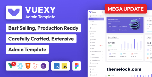 Vuexy v9.5.0 - Vuejs, React - Next.js, HTML, Laravel & Asp.Net Admin Dashboard Template