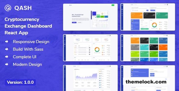 Qash - Cryptocurrency Exchange Dashboard React App + Dashboard