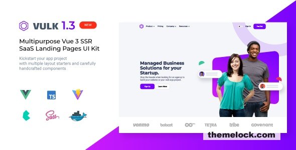 Download Vulk v1.3.0 – Multipurpose Vue 3 SSR SaaS Landing Pages UI Kit | Free Nulled Scripts