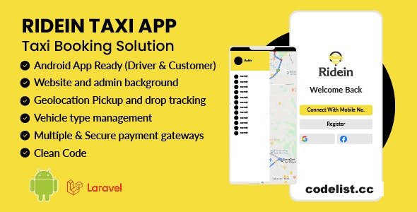 RideIn Taxi App v2.6 - Android Taxi Booking App With Admin Panel
