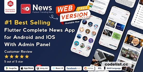 News v3.1.9 - Flutter News App for Android & iOS with Admin Panel - nulled