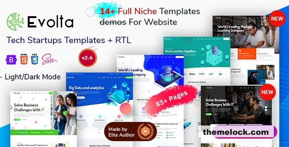 Evolta v2.6 - Technology Services & Digital Business Startup Template Bundle