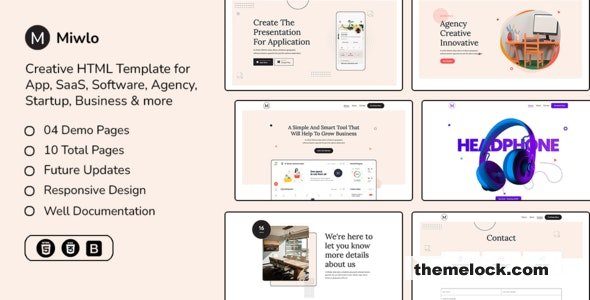 Miwlo - Landing Page HTML Template