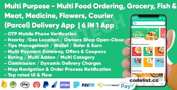 Delivery King v1.2 - Multi Purpose Food, Grocery, Fish-Meat, Pharmacy, Flower, Courier Delivery