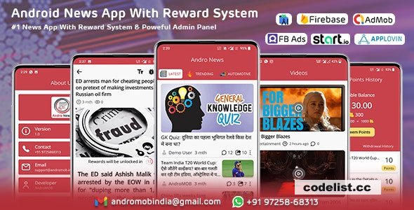 Andro News v1.0 - Android News App With Reward System