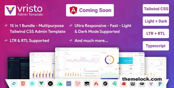 Download Vristo v1.0 – Tailwind CSS, HTML, VueJS, React, Laravel, Node Multipurpose Admin Dashboard Template | Free Nulled Scripts