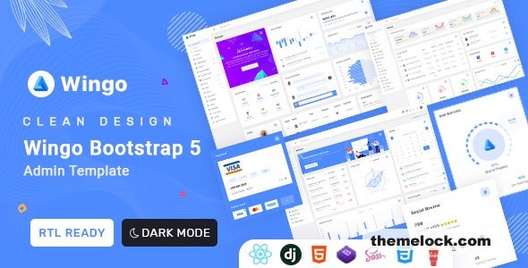 Wingo - React Js , django, Bootstrap 5 HTML Admin & Dashboard Template - 22 March 2023