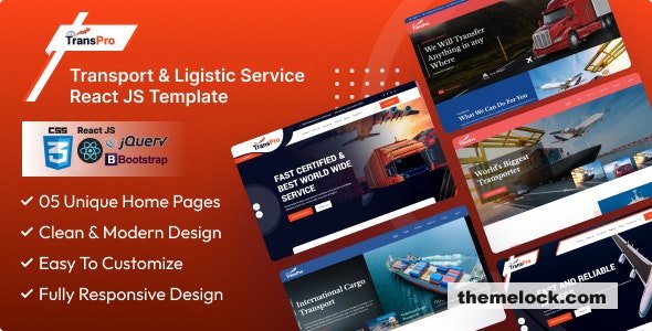 TransPro v1.0.1 - Transport & Logistic Service React Js Template