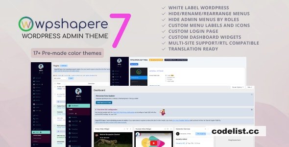 WPShapere v7.0.7 - Wordpress Admin Theme