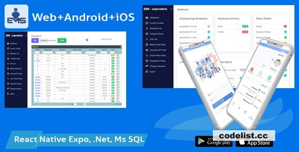 EMS v2.0 - Employee Attendance Tracker (admin panel + employee mobile app)