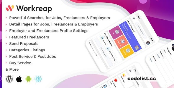 Workreap React Native v2.6 - Android and IOS Mobile APP