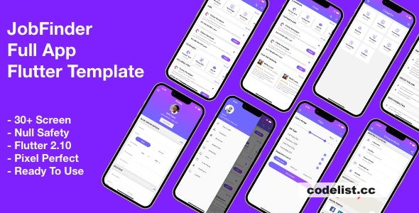 Job Finder v1.0 - Full app template flutter