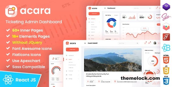 Acara v1.3 - Ticketing Admin Dashboard React Template