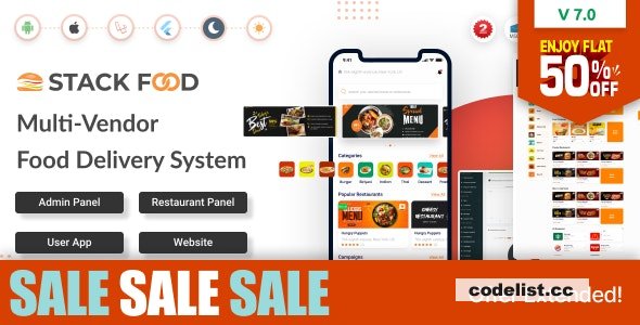 StackFood v7.0 - Multi Restaurant Food Delivery App with Laravel Admin and Restaurant Panel - nulled