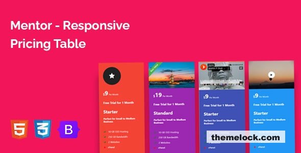 Mentor - Responsive Pricing Table