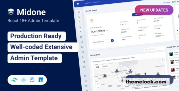 Midone v2.0.2 - React Admin Dashboard Template + HTML Version