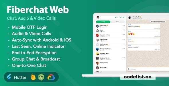Fiberchat Web v1.0.6 - Chat & Calling Web App - Flutter Web App