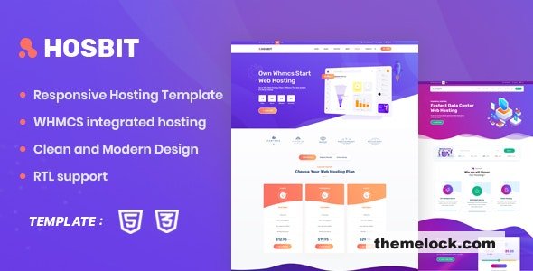 Hosbit - WHMCS & Hosting HTML5 Template