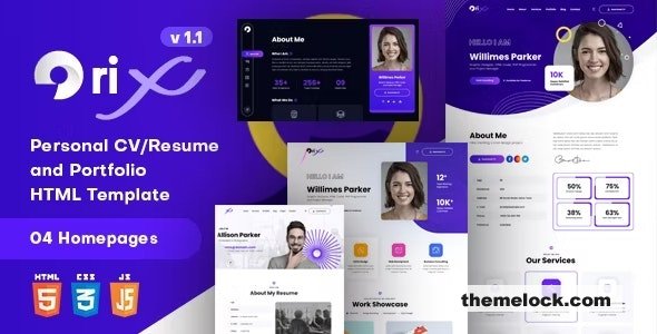Orix - Personal CV/Resume and Portfolio HTML Template