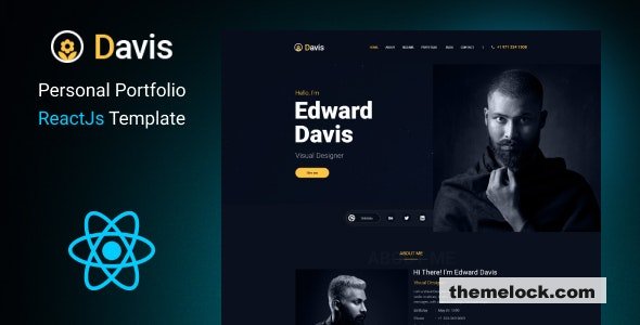 Davis - Personal Portfolio ReactJs Template