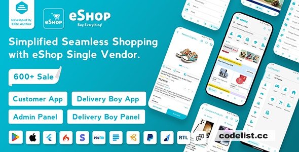 eShop v4.1.0 - eCommerce Single Vendor App - Shopping eCommerce App with Flutter - nulled