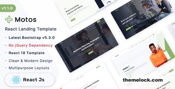Motos - React Landing Page Template