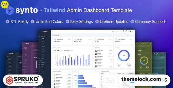 Synto v5.0 – Tailwind HTML Admin Dashboard Template