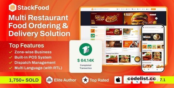 StackFood v8.4 - Multi Restaurant Food Delivery App with Laravel Admin and Restaurant Panel - nulled