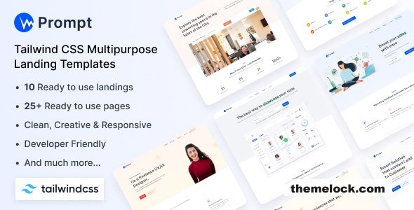 Prompt v1.1.0 - Tailwind CSS Multipurpose Landing Page