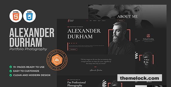 Alexander Durham - Portfolio Photography HTML Template
