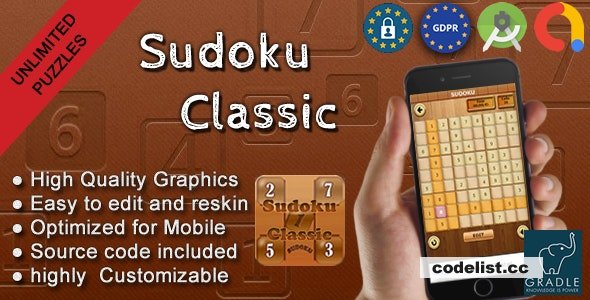 Sudoku Classic (Admob + GDPR + Android Studio) - June 2023