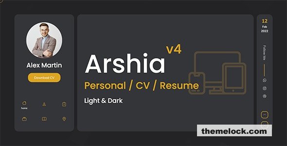Arshia v4.0 - Personal, portfolio, vCard and resume template