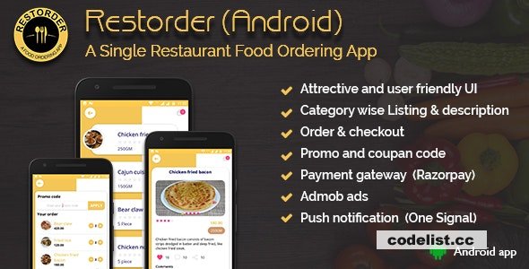 Restorder (Android) v1.3 - A single restaurant food ordering ap