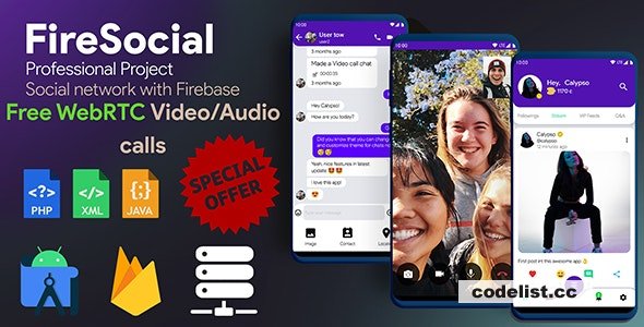 FireSocial v1.8 - Firebase Social Network