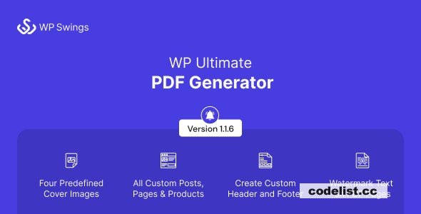 WP Ultimate PDF Generator v1.1.6 - Create, Generate & Customise PDF for live WordPress pages