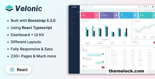 Velonic - React Admin & Dashboard Template