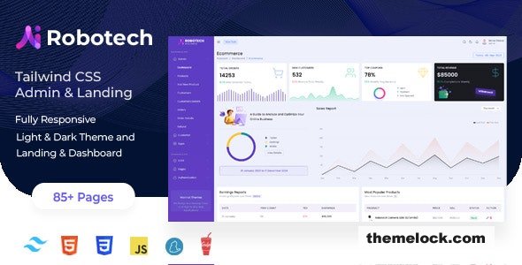 Robotech - Frontend & Backend Multipal Pages and UI kit
