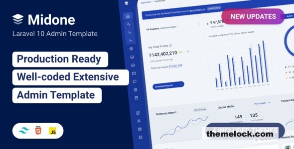 Midone v5.0.2 - Laravel 10 Admin Dashboard Template + HTML Version