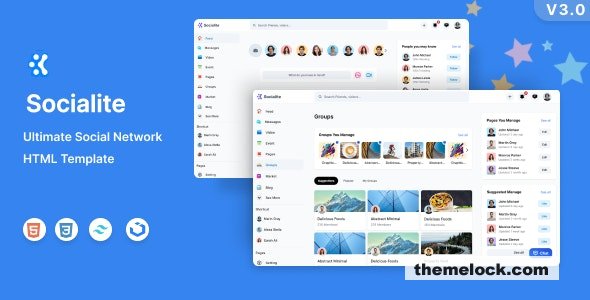 Socialite v3.0 - Online Community HTML Template