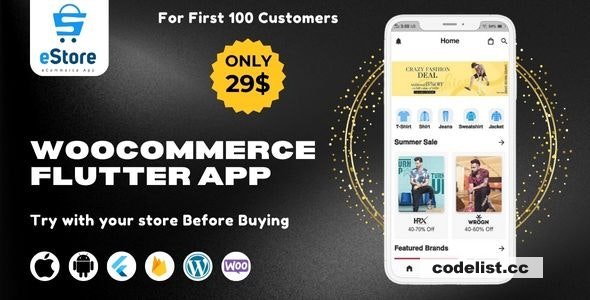 eStore v1.0 - Build a Flutter eCommerce Mobile App for Android and iOS from WordPress WooCommerce Store