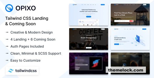 Opixo - Tailwind CSS Landing & Coming Soon Template