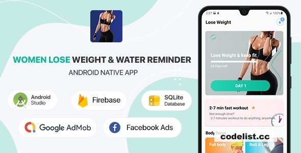 Women Lose Weight & Water Reminder v2.1 - Android (Kotlin)