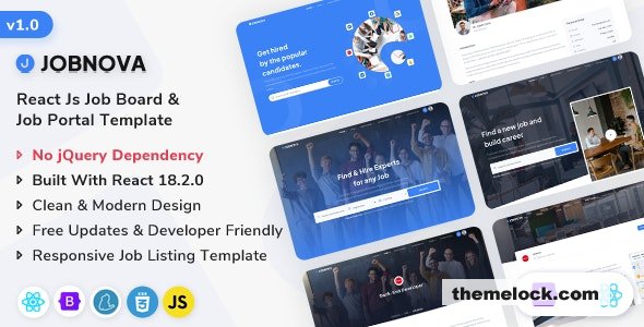 Jobnova - React Js Job Board, Job Portal and Job Listing Template