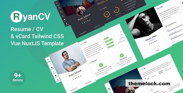 Ryan - Tailwind CSS CV/Resume Vue NuxtJS Template