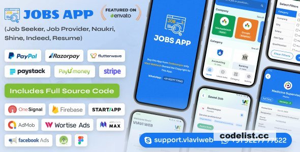 Android Jobs App (Job Seeker, Job Provider, Naukri, Shine, Indeed, Resume) v2.1 - nulled